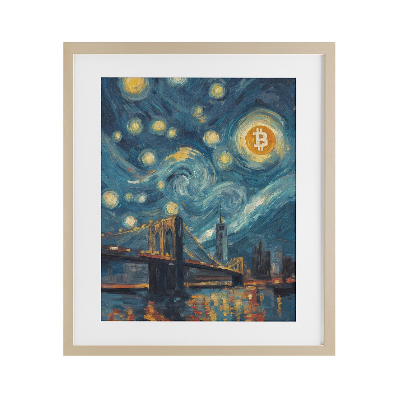 Stupell Industries Iconic Blockchain Moonlight Framed Print Under Glass, design by Svetlana Aleynikova